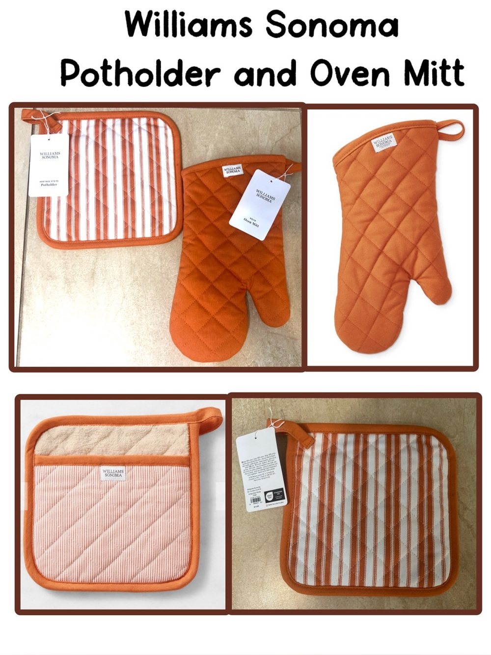 Williams Sonoma Potholder and Oven Mitt